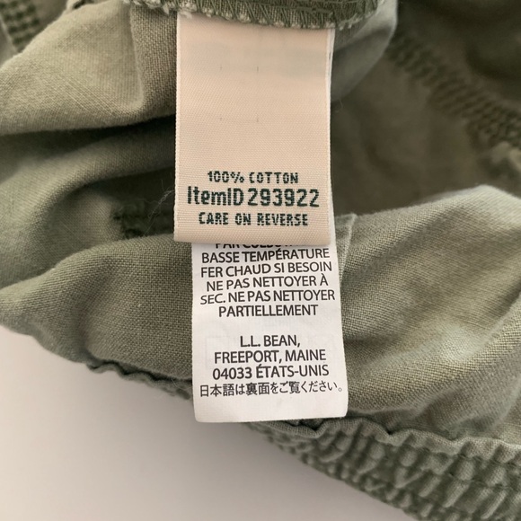LL Bean 20 Reg. Sun washed Canvas Pants Olive New No Tag - Picture 8 of 12